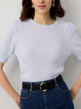 Stitch Puff Sleeve Pullover